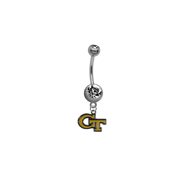 Georgia Tech Yellow Jackets NCAA College Belly Button Navel Ring