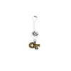 Georgia Tech Yellow Jackets WHITE College Belly Button Navel Ring