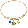 Golden State Warriors GOLD Color Edition Expandable Wire Bangle Charm Bracelet