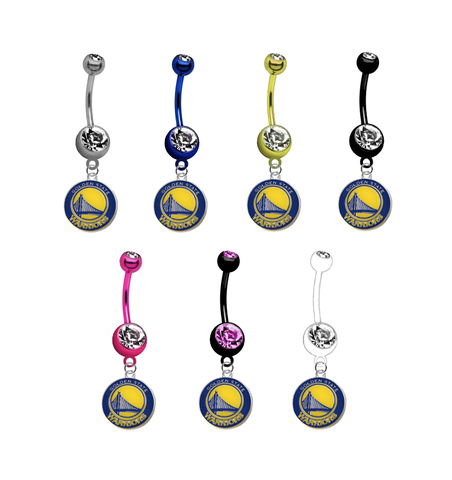 Golden State Warriors NBA Basketball Belly Button Navel Ring - Pick Your Color