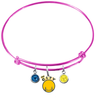 Golden State Warriors Style 2 PINK Color Edition Expandable Wire Bangle Charm Bracelet
