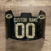 Green Bay Packers Custom Name & Number Full Size Football Helmet Visor Shield Black Dark Tint w/ Clips - CAMO