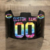 Green Bay Packers Custom Name & Number Full Size Football Helmet Visor Shield Black Dark Tint w/ Clips - CRUCIAL CATCH