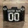 Green Bay Packers Custom Name & Number Full Size Football Helmet Visor Shield Black Dark Tint w/ Clips - MONEY PRINT