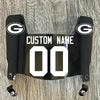 Green Bay Packers Custom Name & Number Mini Football Helmet Visor Shield Black Dark Tint w/ Clips - WHITE