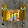 Green Bay Packers Custom Name & Number Mini Football Helmet Visor Shield Gold Chrome Mirror w/ Clips - CRUCIAL CATCH