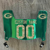 Green Bay Packers Custom Name & Number Mini Football Helmet Visor Shield Green Chrome Mirror w/ Clips - CAMO