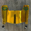 Green Bay Packers Mini Football Helmet Visor Shield Gold Chrome Mirror w/ Clips