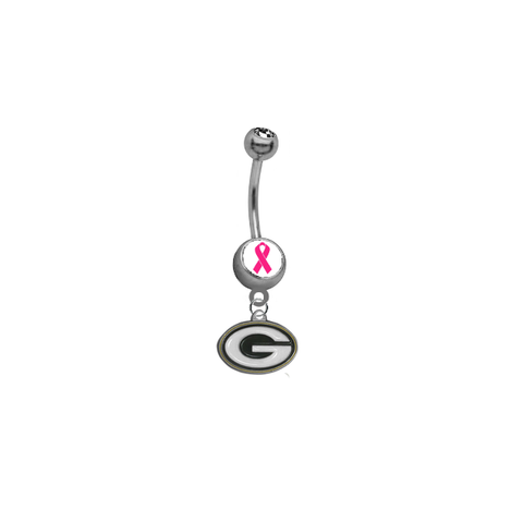 Green Bay Packers Breast Cancer Awareness NFL Football Belly Button Navel Ring