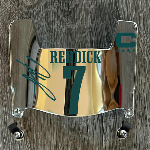 Philadelphia Eagles Haason Reddick Mini Football Helmet Visor Shield Silver Chrome Mirror w/ Clips - PICK COLOR