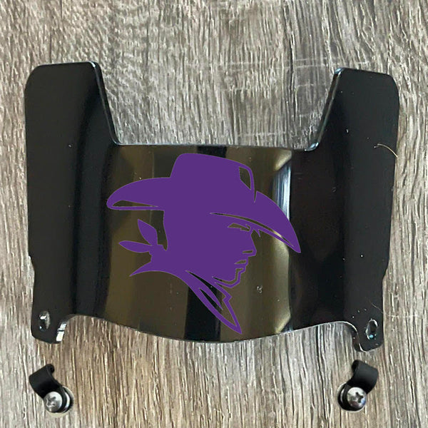 Hardin-Simmons Cowboys Mini Football Helmet Visor Shield Black Dark Tint w/ Clips