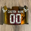 Houston Texans Custom Name & Number Full Size Football Helmet Visor Shield Red Iridium Mirror w/ Clips - MONEY PRINT