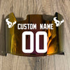 Houston Texans Custom Name & Number Full Size Football Helmet Visor Shield Red Iridium Mirror w/ Clips - WHITE