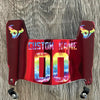 Houston Texans Custom Name & Number Mini Football Helmet Visor Shield Red Chrome Mirror w/ Clips - CRUCIAL CATCH