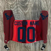 Houston Texans Custom Name & Number Mini Football Helmet Visor Shield Red Chrome Mirror w/ Clips - NAVY BLUE