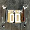 Houston Texans Custom Name & Number Mini Football Helmet Visor Shield Silver Chrome Mirror w/ Clips - WHITE