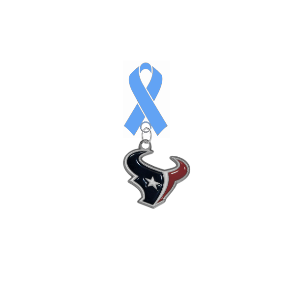 Houston Texans NFL Prostate Cancer Awareness / Fathers Day Light Blue Ribbon Lapel Pin
