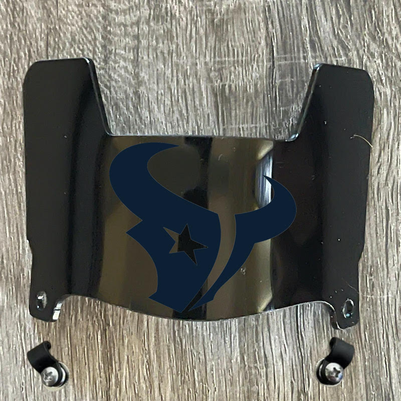 Houston Texans Mini Football Helmet Visor Shield Black Dark Tint w/ Clips