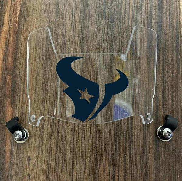 Houston Texans Mini Football Helmet Visor Shield Clear w/ Clips