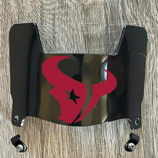 Houston Texans Mini Football Helmet Visor Shield Black Dark Tint w/ Clips