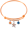 Houston Astros Style 2 Orange MLB Expandable Wire Bangle Charm Bracelet