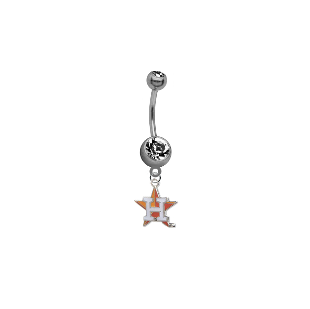 Houston Astros Style 2 MLB Baseball Belly Button Navel Ring