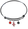 Houston Rockets BLACK Color Edition Expandable Wire Bangle Charm Bracelet