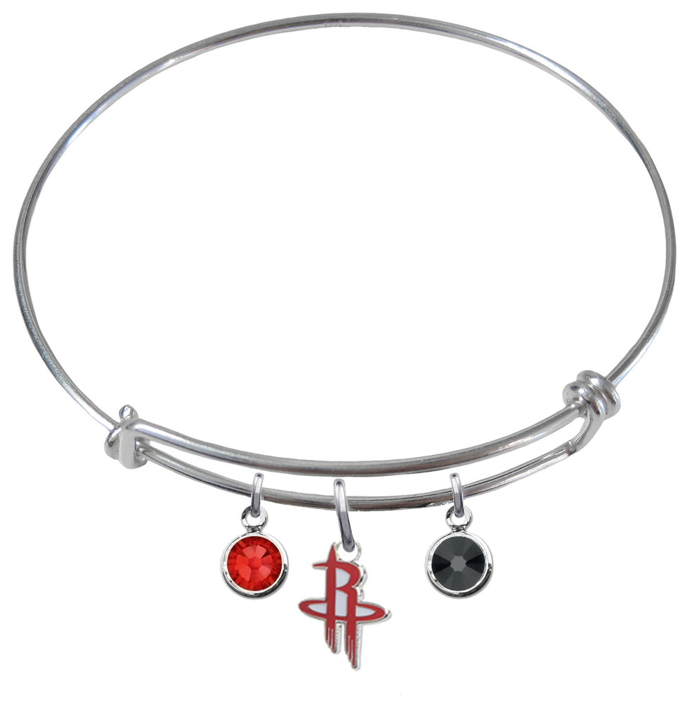 Houston Rockets NBA Expandable Wire Bangle Charm Bracelet