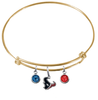 Houston Texans Gold NFL Expandable Wire Bangle Charm Bracelet