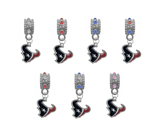 Houston Texans NFL Football Crystal Rhinestone European Bracelet Charm