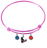 Houston Texans Pink NFL Expandable Wire Bangle Charm Bracelet