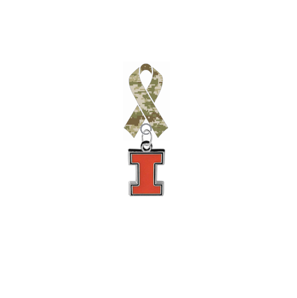 Illinois Fighting Illini Salute to Service Military Appreciation Camo Ribbon Lapel Pin