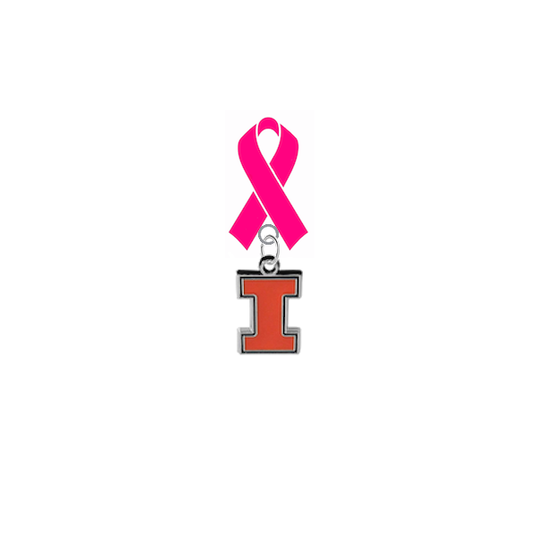 Illinois Fighting Illini Breast Cancer Awareness / Mothers Day Pink Ribbon Lapel Pin