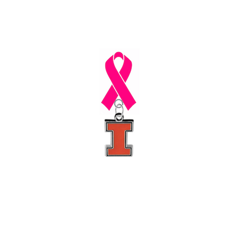 Illinois Fighting Illini Breast Cancer Awareness / Mothers Day Pink Ribbon Lapel Pin