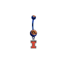 Illinois Fighting Illini BLUE w/ ORANGE GEM College Belly Button Navel Ring