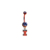 Illinois Fighting Illini ORANGE w/ BLUE GEM College Belly Button Navel Ring