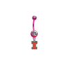 Illinois Fighting Illini PINK College Belly Button Navel Ring