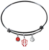 Indiana Hoosiers NCAA Black Expandable Wire Bangle Charm Bracelet