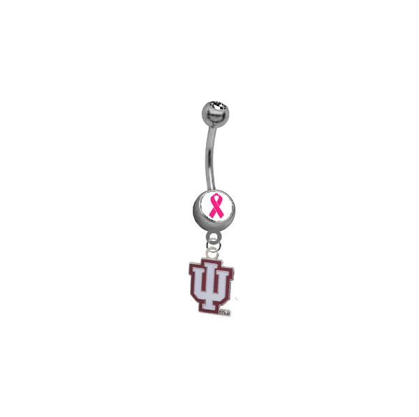 Indiana Hoosiers Breast Cancer Awareness Belly Button Navel Ring