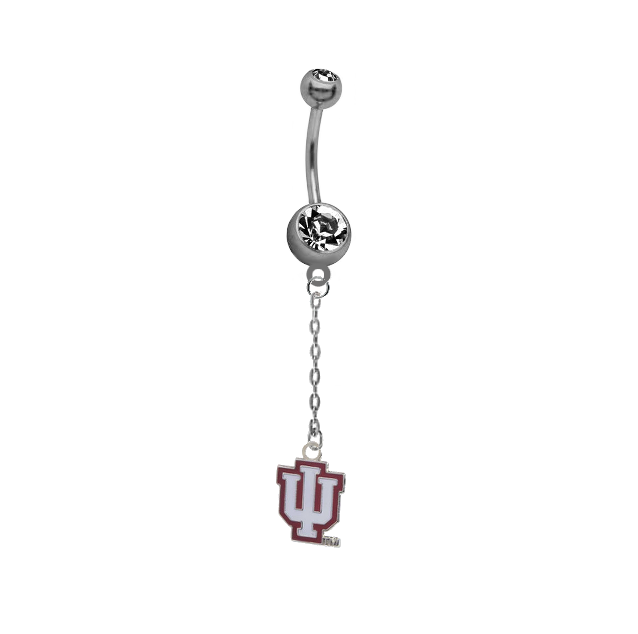 Indiana Hoosiers Dangle Chain Belly Button Navel Ring