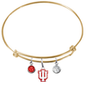 Indiana Hoosiers NCAA Gold Expandable Wire Bangle Charm Bracelet
