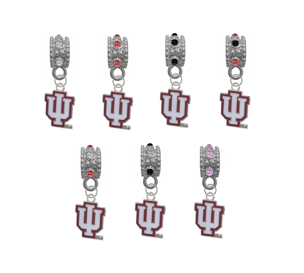 Indiana Hoosiers NCAA Crystal Rhinestone European Bracelet Charm