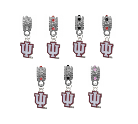 Indiana Hoosiers NCAA Crystal Rhinestone European Bracelet Charm