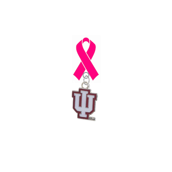 Indiana Hoosiers Breast Cancer Awareness / Mothers Day Pink Ribbon Lapel Pin