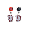 Indiana Hoosiers RED & BLACK Swarovski Crystal Stud Rhinestone Earrings