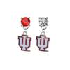 Indiana Hoosiers RED & CLEAR Swarovski Crystal Stud Rhinestone Earrings
