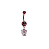 Indiana Hoosiers RED w/ BLACK GEM College Belly Button Navel Ring