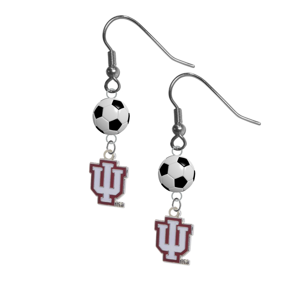 Indiana Hoosiers NCAA Soccer Dangle Earrings