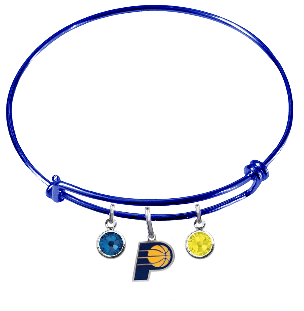 Indiana Pacers BLUE Color Edition Expandable Wire Bangle Charm Bracelet