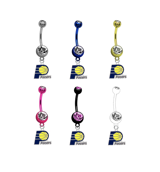 Indiana Pacers NBA Basketball Belly Button Navel Ring - Pick Your Color